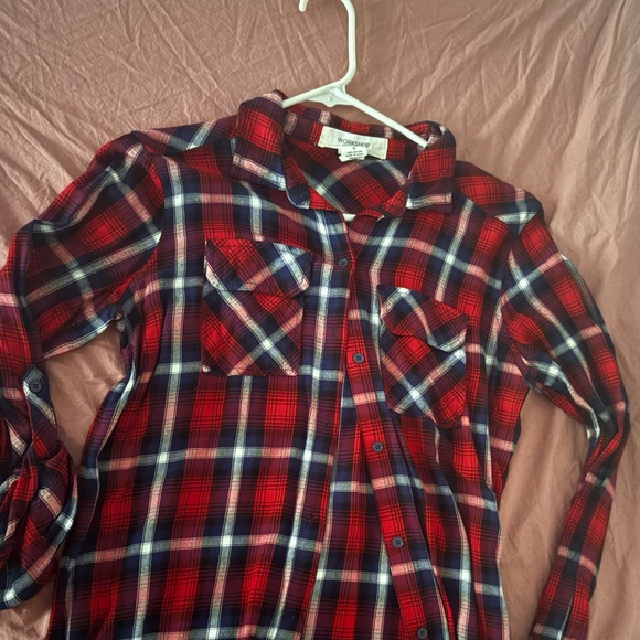 Workshop Republic Clothing Tops - Workshop Republic Clothing Red and Blue Plaid Shirt